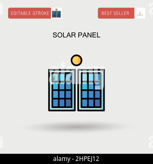 Solar panel Simple vector icon. Stock Vector