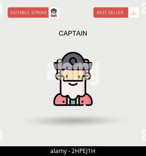 Captain Simple vector icon. Stock Vector