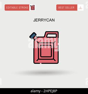 Jerrycan Simple vector icon. Stock Vector