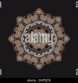Colored lace, ethnic background, vector illustration on black background Stock Vector