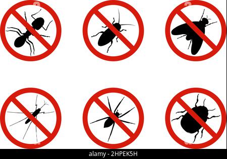 Stop insects signs, vector illustration Stock Vector
