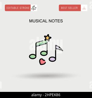 Musical notes icon, melody icon, tune icon song symbol illustration ...