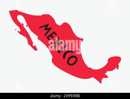 Vector hand drawn stylized map of Mexico. Travel illustration. The United Mexican States geography illustration. Latin America map element Stock Photo