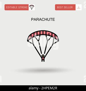 Parachute Simple vector icon. Stock Vector