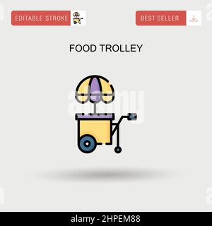 Food trolley Simple vector icon. Stock Vector