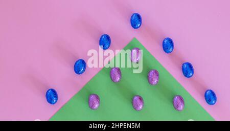 Easter egg pattern pink and blue Stock Photo