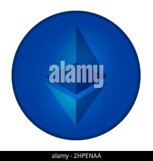 Ethereum icon, circular background vector Stock Vector