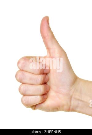 Thumbs Up Against a White Background Stock Photo