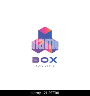 Triple Cube Box Logo Sign Symbol Icon Stock Vector