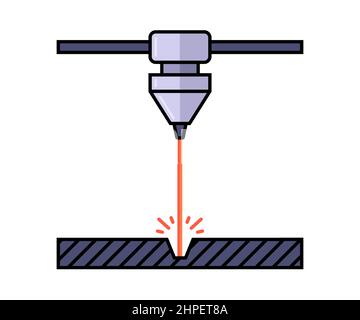 laser engraving for metal. cut metal. flat vector illustration. Stock Vector