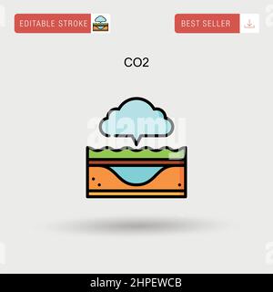 Co2 Simple vector icon. Stock Vector