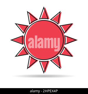 Sun or sunshine icon symbol design, travel beach holiday sign, abstarct vector illustration . Stock Vector