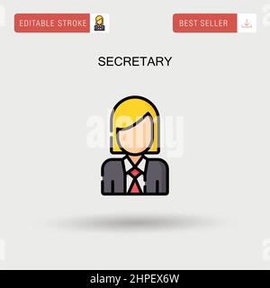 Secretary Simple vector icon. Stock Vector
