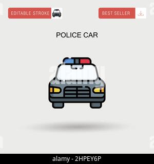 Police car Simple vector icon. Stock Vector