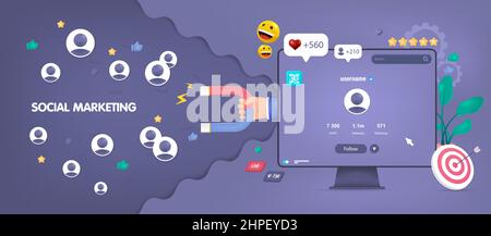 Social media marketing banner Stock Vector