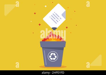 https://l450v.alamy.com/450v/2hpeyfd/burn-the-document-in-the-bin-destroy-data-flat-vector-illustration-2hpeyfd.jpg