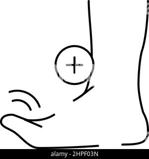 bending finger feet line icon vector illustration Stock Vector