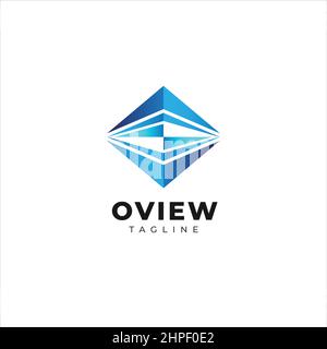 Abstract Geometry Perspective View Business Logo Design Template Stock Vector