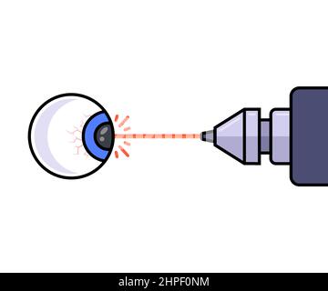 laser vision correction using a laser. flat vector illustration. Stock Vector