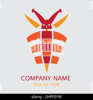 Bee abstract logo vector design, bee logo illustration with warm colors Stock Vector