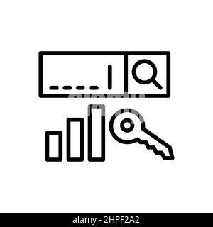 Keyword data analysis. Pixel perfect, editable stroke icon Stock Vector