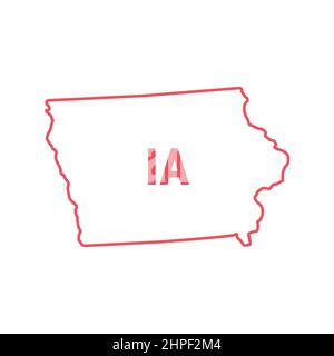 Iowa state detailed editable map with with cities and towns, geographic ...