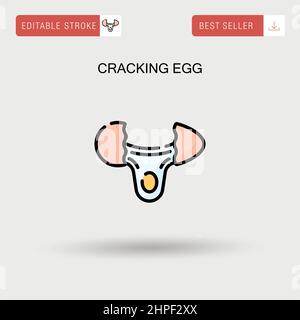 Cracking egg Simple vector icon. Stock Vector