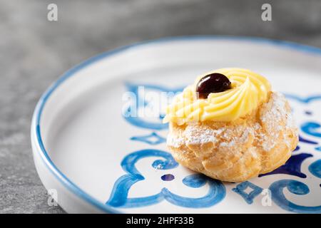 Zeppole homemade pastry from south Italy Stock Photo