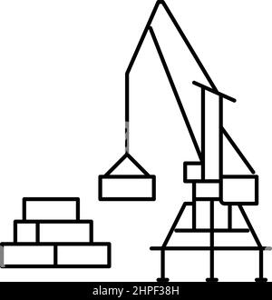 container loader port equipment line icon vector illustration Stock ...