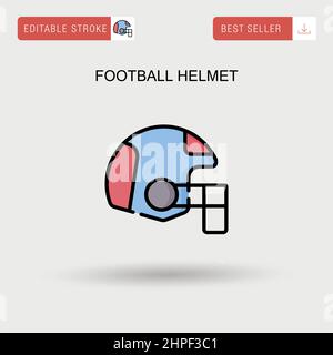 Football helmet Simple vector icon. Stock Vector