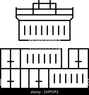 containers loader port line icon vector illustration Stock Vector Image ...