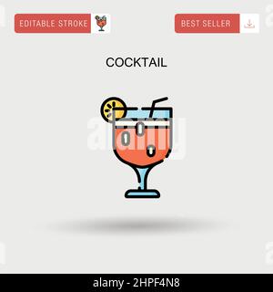 Cocktail Simple vector icon. Stock Vector