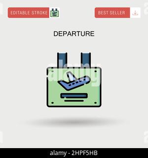 Departure Simple vector icon. Stock Vector