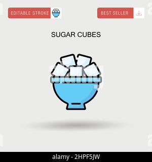 Sugar cubes Simple vector icon. Stock Vector