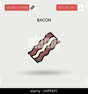 Bacon Simple vector icon. Stock Vector