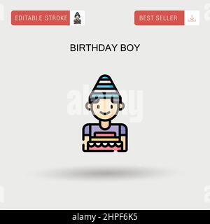 Birthday boy Simple vector icon. Stock Vector