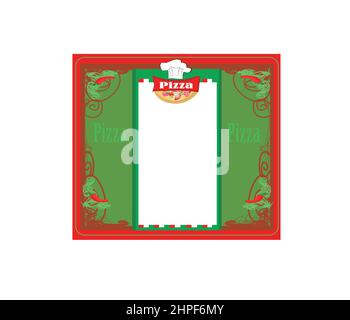 Pizza Menu Template, Vintage Card Stock Vector