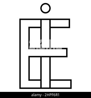 Logo sign ei ie icon, nft ei interlaced, letters e i Stock Vector