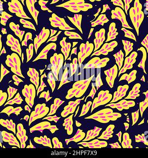 Elegance seamless pattern with plant organic psychedelic structures and elements. Stock Vector