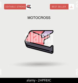 Motocross Simple vector icon. Stock Vector