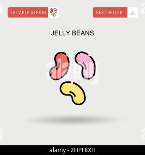 Jelly beans Simple vector icon. Stock Vector