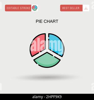 Pie chart Simple vector icon. Stock Vector