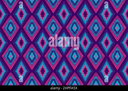 Pastel blue fabric ikat diamond vertical seamless pattern background ...