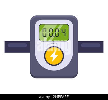 device for measuring electricity consumption. flat vector illustration isolated on white background. Stock Vector