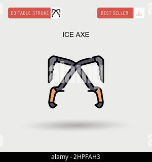 Ice axe Simple vector icon. Stock Vector