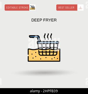 Deep fryer Simple vector icon. Stock Vector