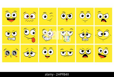 emoji faces expression sad mood surprise scared cartoon vector illustration  Stock Vector Image & Art - Alamy