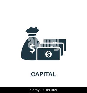 Capital icon. Monochrome simple icon for templates, web design and infographics Stock Vector