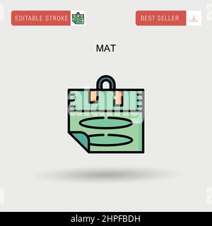Mat for yoga. Simple vector icon in doodle style isolated on white ...