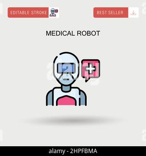 Medical robot Simple vector icon. Stock Vector